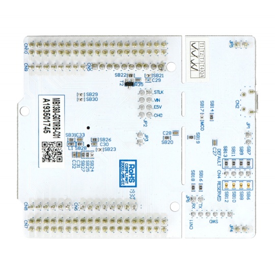 STM32 NUCLEO-G070RB - з мікроконтролером STM32G070RB, підтримує з'єднання Arduino та ST morpho