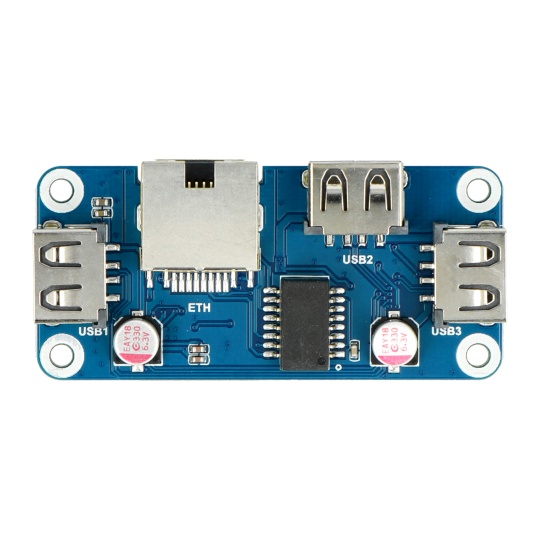HUB Ethernet / USB (B) - 3xUSB 1xRJ45 Ethernet - щит для Raspberry Pi - Waveshare 20416