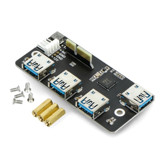 Адаптер PCIe на USB 3.2 HUB 4x USB - сумісний з Raspberry Pi CM4 - Waveshare 18899