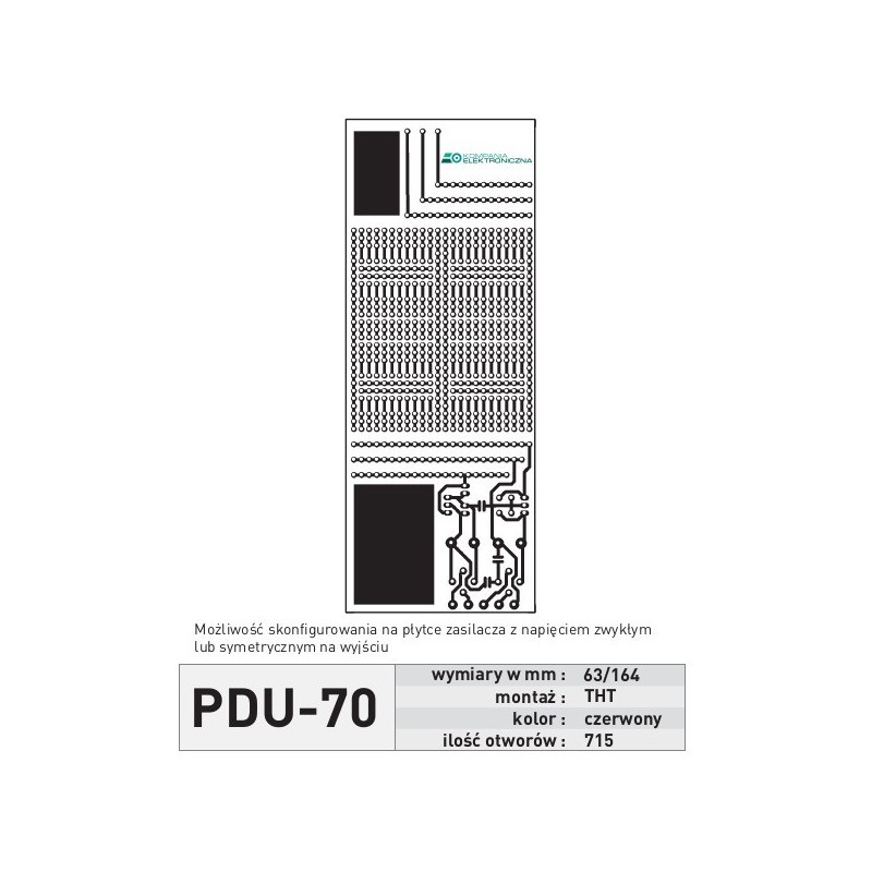 Płytka uniwersalna PDU70 - THT zasilacz