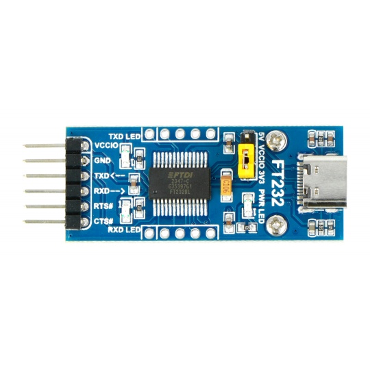 USB-UART TTL преобразователь FT232 - разъем USB Type-C - Waveshare 20646