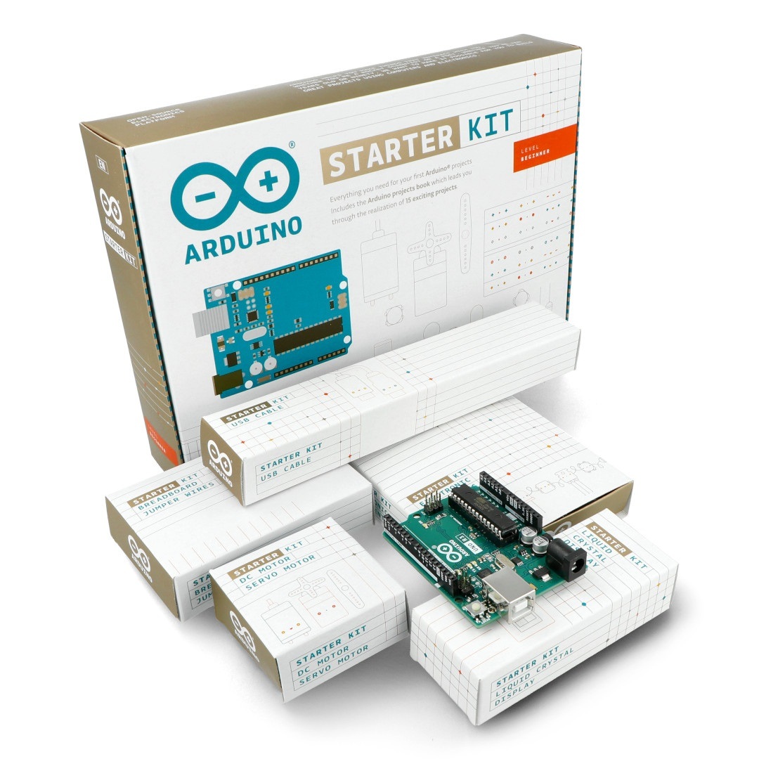 Arduino StarterKit K000007 - oficjalny zestaw startowy z płytką Arduino Uno