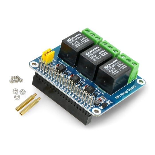 Релейна плата RPi - 3 реле - щит для Raspberry Pi - Waveshare 11638