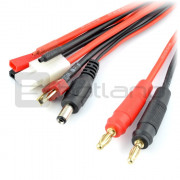 Multi adapter 6 złącz - wtyki bananowe - Deans / Tamiya / BEC / Serwo / DC 2.1 mm