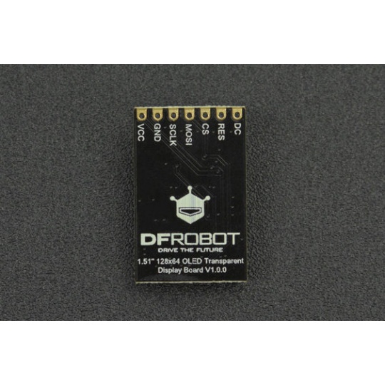 Fermion - прозорий OLED дисплей 1.51'' 128x56px SPI з конвертером - DFRobot DFR0934