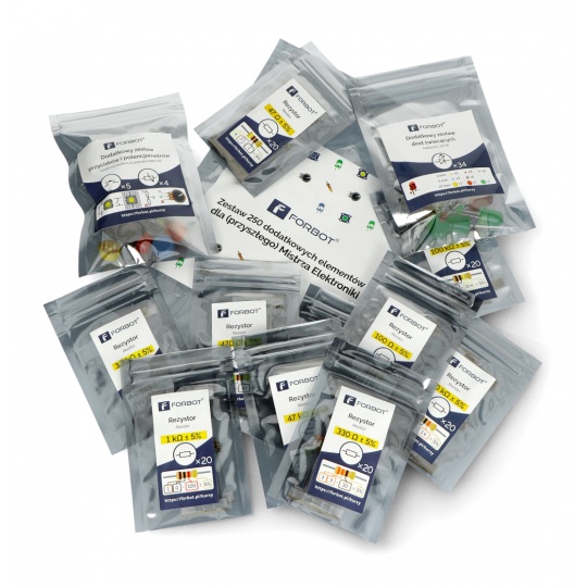 Комплект із 250 додаткових елементів для комплекту FORBOT Master Electronics