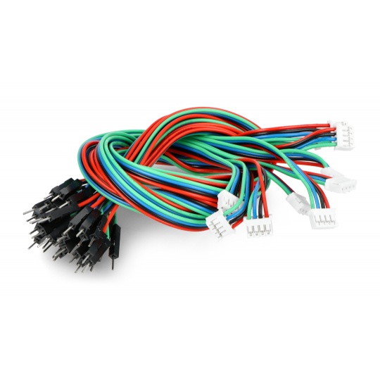 Gravity - Комплект з'єднувальних кабелів I2C/UART - 4-контактний штекер PH2.0 - 30 см - 10 шт. - DFRobot FIT0898