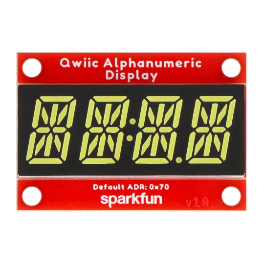 Алфавітно-цифровий дисплей SparkFun - алфавітно-цифровий дисплей - білий - Qwiic - SparkFun COM-18565