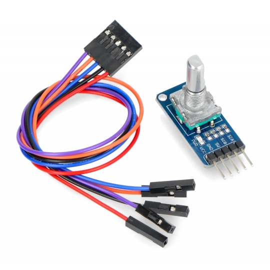 Датчик обертання, імпульсний генератор, енкодер з кнопкою - модуль - Waveshare 9533