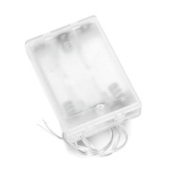 Koszyk na 3 baterie AA z pokrywą i włącznikiem - przezroczysty
