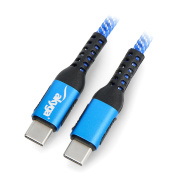 Przewód Akyga USB typ C - USB typ C niebieski - 0,5m - AK-USB-36