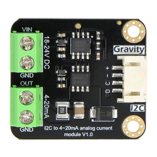 Gravity - ЦАП 1-канальний 4-20mA I2C - DFRobot DFR0972