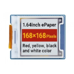 Wyświetlacz e-paper - 1,64'' 168x168px - 4 kolory - SPI - Waveshare...