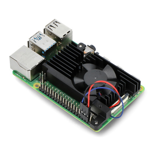 Універсальний вентилятор охолодження з радіатором - алюмінієвий - з ШІМ-керуванням + адаптер - для Raspberry Pi 4B - Waveshare 229