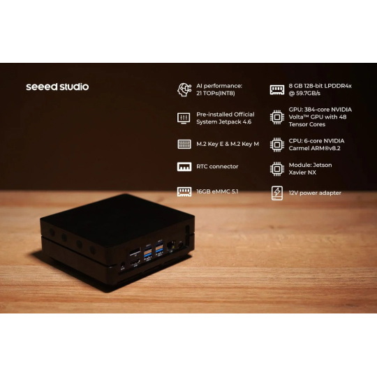 reComputer J2022 - Nvidia Jetson Xavier NX 16 ГБ ОЗП + 16 ГБ eMMC - Seeedstudio 110061402