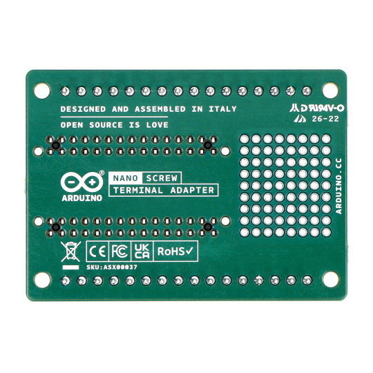 Адаптер Nano з гвинтовими клемами - гвинтові клеми - екран для Arduino Nano - Arduino ASX00037
