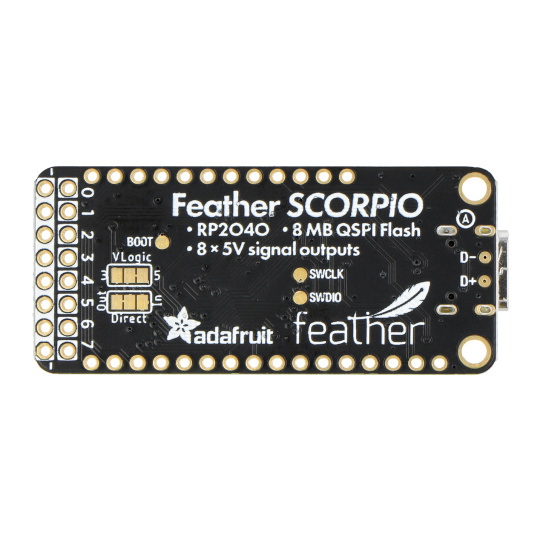 Feather RP2040 SCORPIO - 8-канальний контролер NeoPixel - з мікроконтролером RP2040 - Adafruit 5650