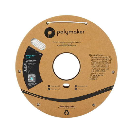 Филамент Polymaker PolyLite ASA 1,75 мм, 1 кг - белый