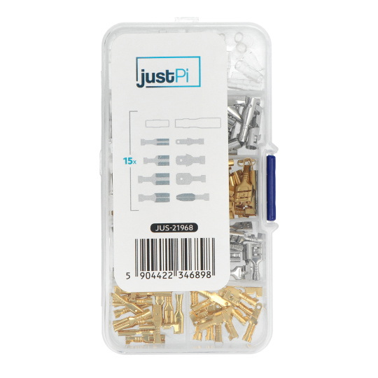 Комплект плоских роз'ємів - золоті та срібні + ізоляційні гільзи - 150 шт. - justPi