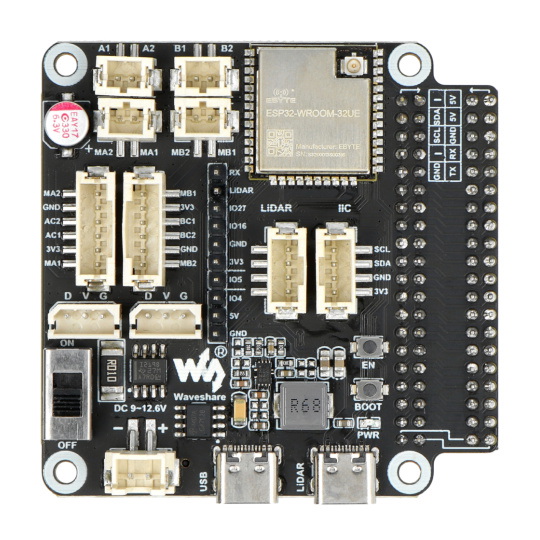 Загальна плата водія - багатофункціональний контролер робота - ESP32 - WiFi, Bluetooth, ESP-NOW - Waveshare 23730