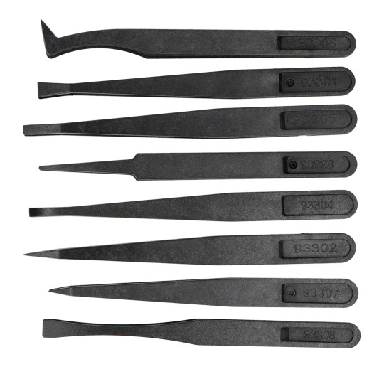 Набір антимагнітних пластикових пінцетів - 8 шт.