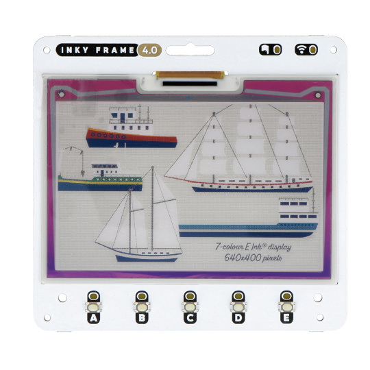 Inky Frame 4'' - модуль с Raspberry Pi Pico W и электронным дисплеем 4'' 640x400 пикселей - 7 цветов - PiMoroni PIM654
