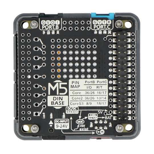 DinBase - кришка з акумулятором 500 мАг - для DIN-рейки - для модулів розробки M5Stack Core - M5Stack M132