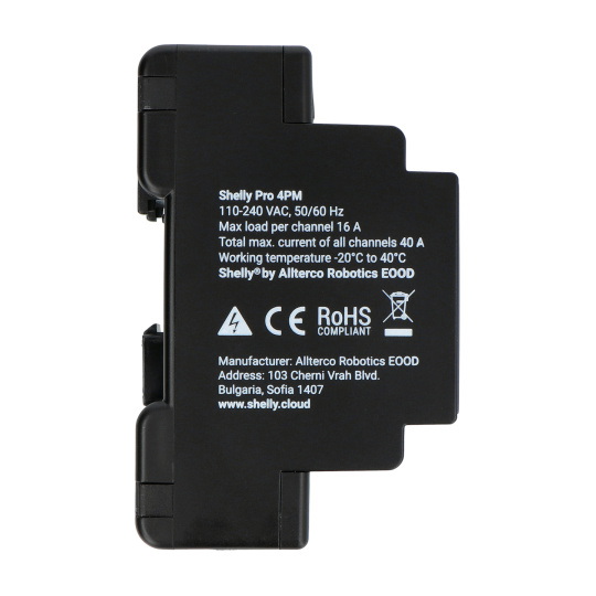 Shelly Pro 4PM - 4-канальний WiFi контролер 230 В з дисплеєм - додаток для Android / iOS