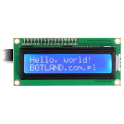 Wyświetlacz LCD 2x16 znaków niebieski + konwerter I2C LCM1602