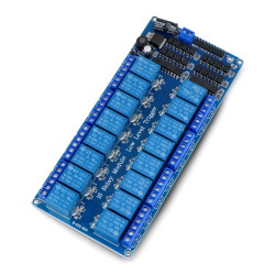 Moduł przekaźników 16 kanałów z optoizolacją - styki 10A/250VAC - c...