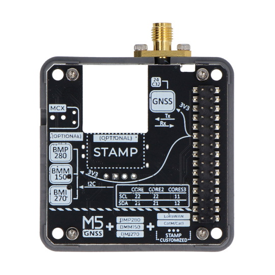 Модуль GNSS з датчиком тиску, IMU і магнітометром - NEO-M9N, BMP280, BMI270, BMM150 - для M5Stack Core - M5Stack M135