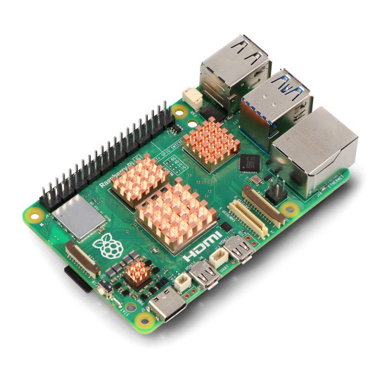 Комплект радіаторів для Raspberry Pi 5 - з термострічкою - мідні - 4 шт.