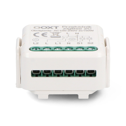 Tuya - 2-канальне міні-реле ZigBee для вбудованого монтажу - додаток для Android/iOS - OXT T262