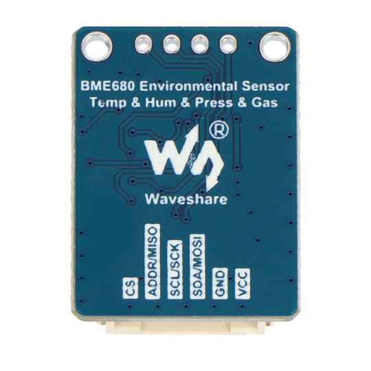 Багатофункціональний датчик навколишнього середовища 4-в-1 - температура, вологість, тиск та газ - BME680 - I2C / SPI - Waveshare 
