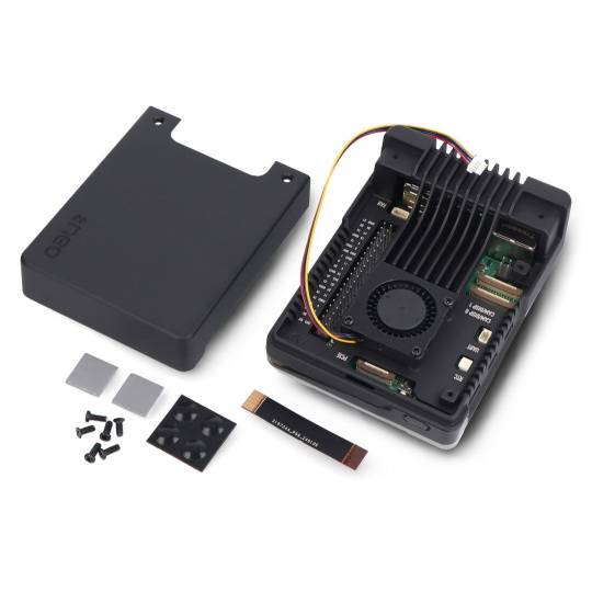 Корпус Argon NEO 5 M.2 NVMe PCIe для Raspberry Pi 5 - з вентилятором та радіатором - алюмінієвий - чорний