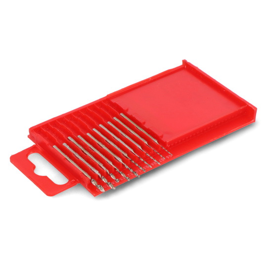 Набір мініатюрних свердел, 10 предметів - від 0,6 до 2,3 мм