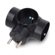 Rozgałęźnik elektryczny - 3 gniazda z uziemieniem - czarny - DPM P901B