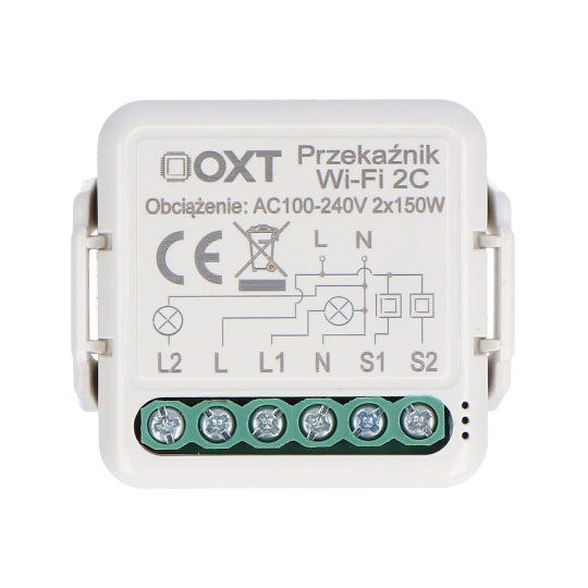 Tuya - двоканальне міні-реле - WiFi - додаток для Android/iOS - OXT T222