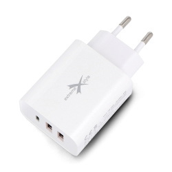 Zasilacz 2x USB A USB C - 5V-20V/1,5A-3A - biały - eXtreme TC48CUU