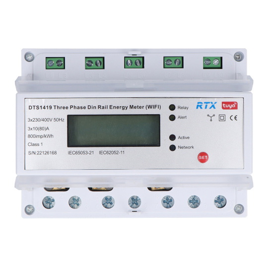 Tuya - розумний лічильник енергії 85-265 В - 3-фазний - WiFi - додаток для Android/iOS
