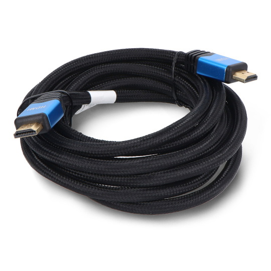 Кабель HDMI 2.0 - чорний плетений - 3 м - Lanberg CA-HDMI-20CU-0030-BL