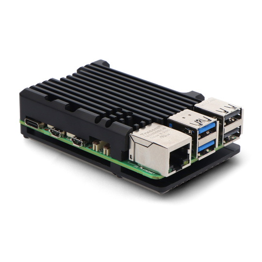 Корпус justPi для Raspberry Pi 5 - алюмінієвий - чорний