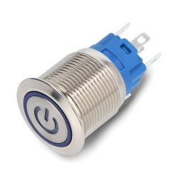 Przełącznik ON-OFF monostabilny - płaski - niebieski - 220V