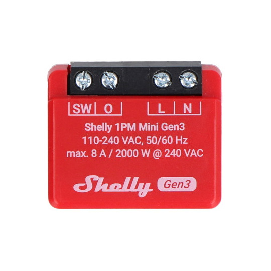Shelly 1PM Mini Gen3 - 1x реле 240V/8A WiFi/Bluetooth - вимірювання енергії
