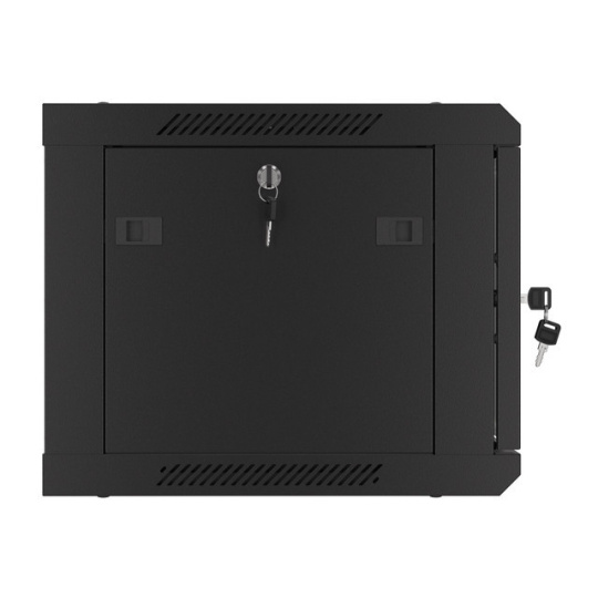 Настінна шафа для монтажу в стійку - 19'' 6U 600x450 мм - чорна - Lanberg WF01-6406-10B