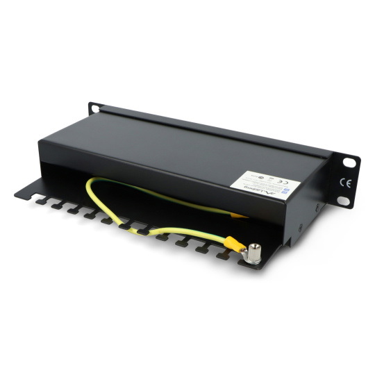 Патч-панель 12-портовая, экранированная - для 10-дюймовых серверных стоек - 1U Cat.5e FTP - черная - Lanberg PPF5-9012-B