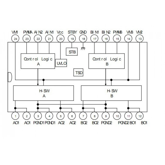 TB6612FNG - двоканальний контролер двигуна