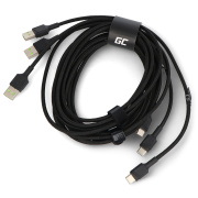 Zestaw przewodów 3xGC Ray USB A - USB C - zielony LED - Ultra Charge, QC 3.0 - Green Cell - 2m