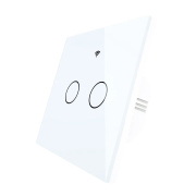 Tuya - inteligentny włącznik ścienny dotykowy - WiFi/Bluetooth - 2-kanałowy - Moes WRS-EU2-WH-MS