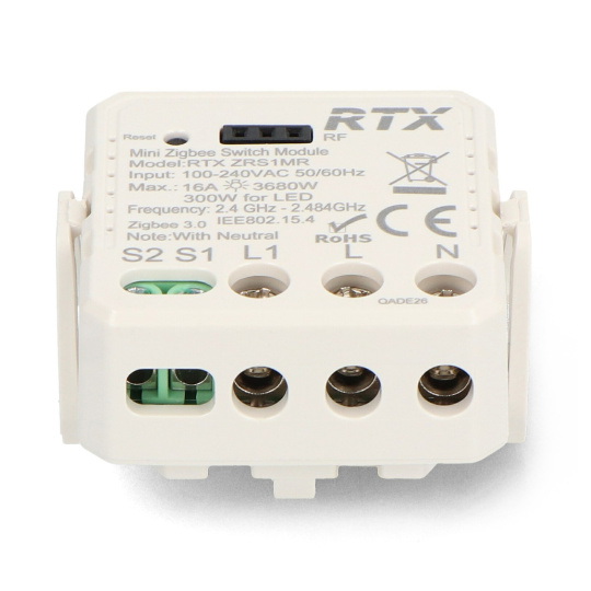 Tuya - одноканальне міні-реле 16A - ZigBee - додаток для Android/iOS - RTX ZRS1M